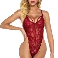 Kadın Bordo Dantelli, Tangalı ve İp Askılı Şık İç Çamaşır Takımı