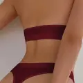 Kadın Bordo Seamless Tanga Sütyen Takım