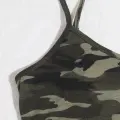 Kadın Kamuflaj Desenli Askılı Crop Top ve Şortlu Gecelik Takım