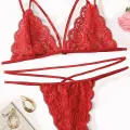 Kadın Kırmızı Dantel Sütyen Külot Takımı