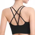 Kadın Siyah Çarpraz İpli Spor Büstiyer