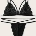 Kadın Siyah Dantel Sütyen Külot Takımı