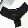 Kadın Siyah Dantel Tanga Külot