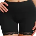 Kadın Siyah Pop Up Kalça Kaldırıcı ve Sekillendirici Dantel Paçalı Şort Külot