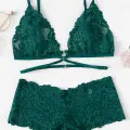 Kadın Yeşil Özel Şık Sütyen Külot Takımı