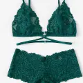 Kadın Yeşil Özel Şık Sütyen Külot Takımı