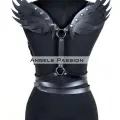 Kanatlı Detaylı Şık Göğüs Harness , Kanat Detaylı Deri Kemer - Brf1097