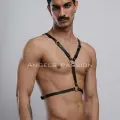 Kanatlı Erkek  Harness, Erkek  Göğüs Harness Ve Kanat Detay, Deri Kanatlı Harness - Brfm150