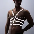 Karanlıkta Parlayan - Reflektörlü Erkek  Göğüs Harness, T-shirt Üzeri Harness - Brfm38