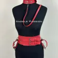 Kelepçeli Şık Deri Harness Takım, Kadın Fantezi Giyim - Brf869