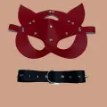 Kımızı Maske Ve Siyah Çivili Tasma 2 Li Set 800236