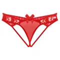 Kırmızı Dantelli Arkası Açık Fantezi Külot Tanga
