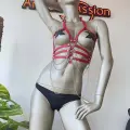 Kırmızı Deri Harness Fantazi Giyim