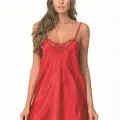 Kırmızı kısa Saten Gecelik