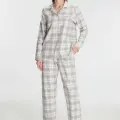 LYYN Anıl Kare Desenli Pamuklu Gömlek Pijama Takımı