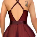 LYYN Arias Closet Bordo Dantel İşlemeli Kurdelalı Fantezi Tül Babydoll