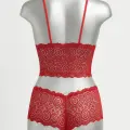 LYYN Kadın Kırmızı Dantel Bralet Şort Takımı – Tutkulu ve Çekici İç Giyim