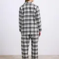 LYYN Kareli Flanel Görünümlü Uzun Kollu 2li Pijama Takımı