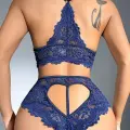LYYN Lacivert Dantelli Fantezi Bralet Sütyen Takımı