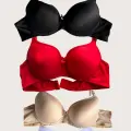 LYYN Siyah-beyaz-kırmızı-ten 4lü Dolgulu Push Up Micro Balenli Günlük Tek Destekli Sütyen