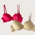 LYYN Ten-kırmızı 2li Mikro Kumaş Push Up Dolgulu Balenli Günlük Destekli Sütyen