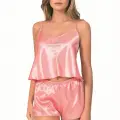 Mercan Saten Babydoll Şort Takımı