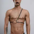 Omuz Detaylı Erkek  Deri Göğüs Harness, Gömlek Kemeri - Brfm110