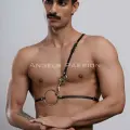 Omuz Detaylı Erkek  Deri Göğüs Harness, Gömlek Kemeri - Brfm110