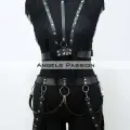 Püslüllü Deri Harness Takım, Püsküllü Elbise Aksesuarı - Brf768