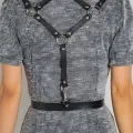 Seksi Deri Arkası Üçgen Detaylı Giysi Üzeri Bel Kemeri Harness - Brf1181