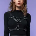 Seksi Göğüs Üzeri Şık Harness - Deri Kadın Harness - Kadın Deri İç Giyim - Brf580