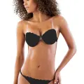 SİYAH MI Emay 2722 Strablez Sırtı Şeffaf Sütyen Takım Push-up