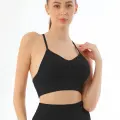 SİYAH MI Emay 3921 Soft Seamless Ripli Tayt Yoga Takımı