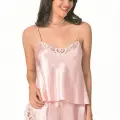Somon Saten Babydoll Şort Takımı