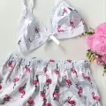 Şortlu Sexy Filamingolu Takım