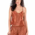 Tarçın Saten Babydoll Şort Takımı