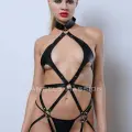 Vegan Deri Harness, Full Body Deri Harness, Erotik Deri İç Giyim - Brf1331