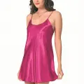 Vişne Kısa Saten Gecelik