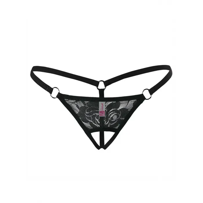 Ağı Açık Siyah Dantelli Fantezi İç Çamaşırı G String