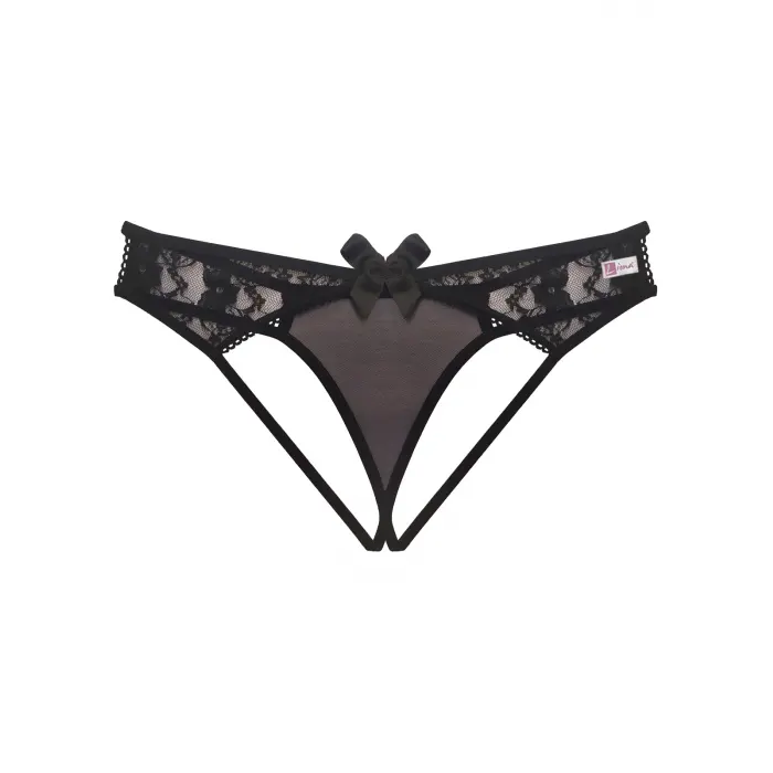 Arkası Açık Siyah Fantezi String Tanga