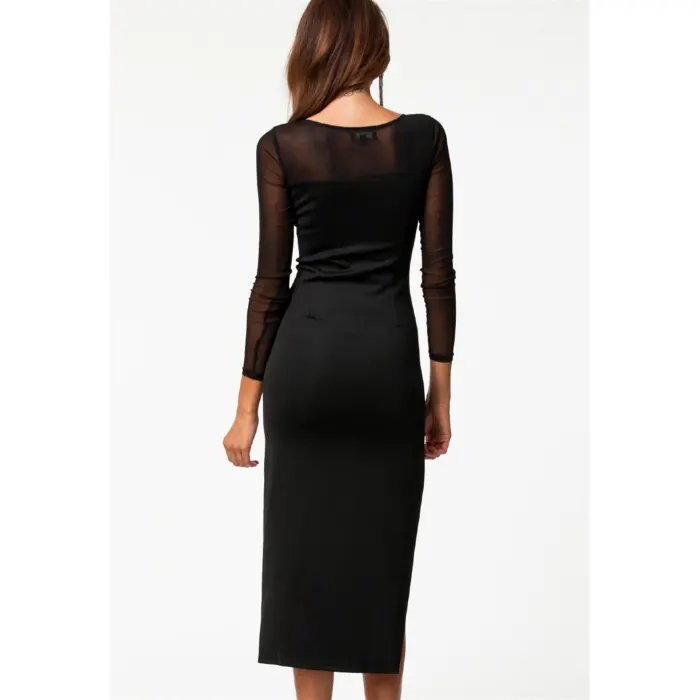 B100775 Uzun Kısa Moda Elbise