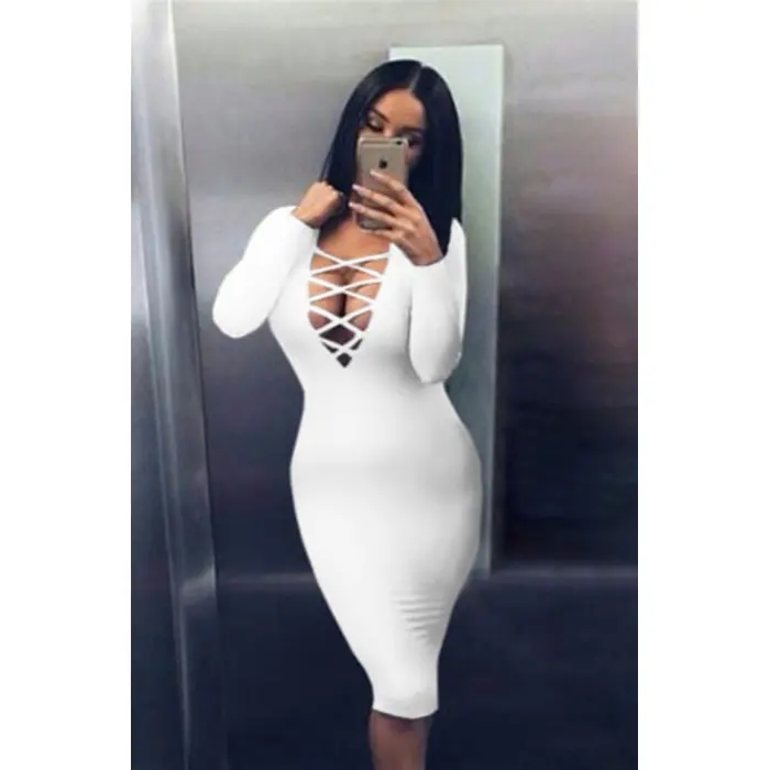 B101232 Uzun Kollu Elbise