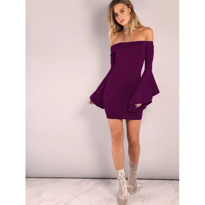 B101320 İspanyol Kol Straplez Elbise