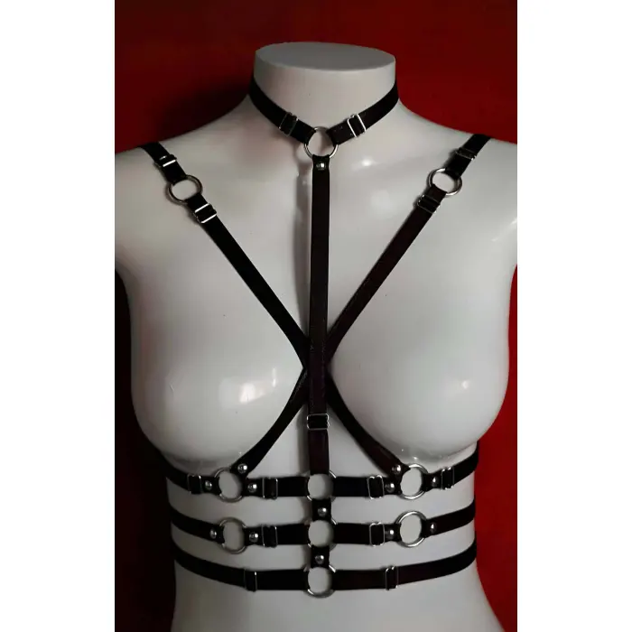 Bayan İç Giyim - Bayan Fantazi Giyim - Bayan Lastik Göğüs Harness - Brf569