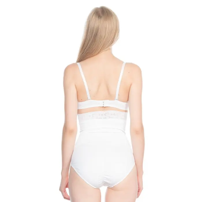 BEYAZ MI Emay 2028 Dantelli Yüksek Bel Slip Korse