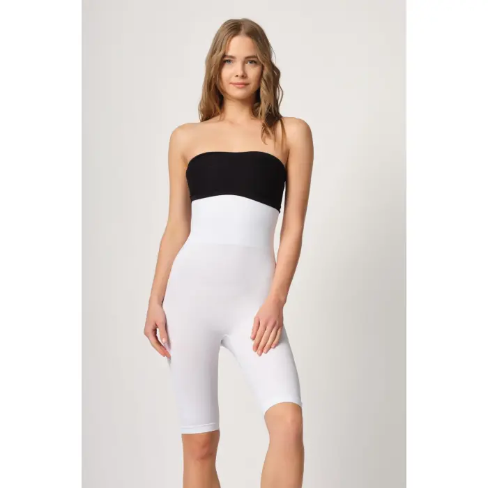 BEYAZ MI Emay 2044 Yüksek Bel Double Uzun Paçalı Korse