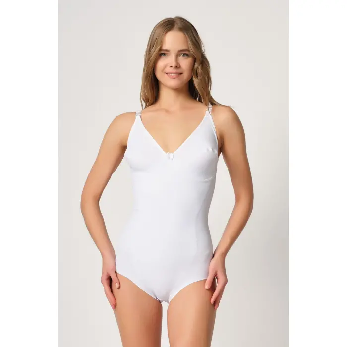 BEYAZ MI Emay 2821 Balenli Double Boy Slip Lazer Korse