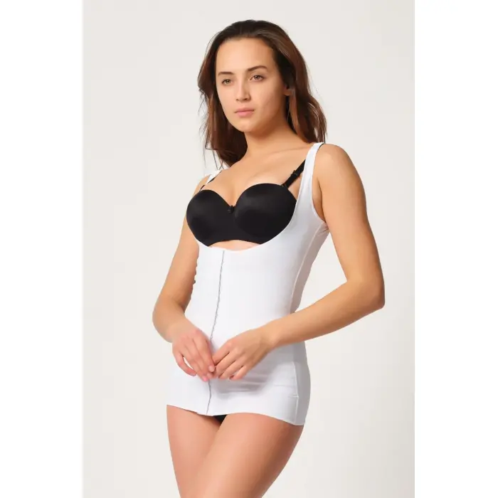 BEYAZ MI Emay 2916 Karyoka Destekli Agraflı Atlet Korse