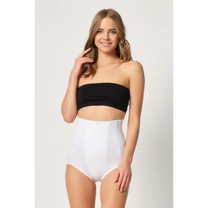 BEYAZ MI Emay 2920 Yüksek Bel Karın Desteklı Slip Lazer Korse