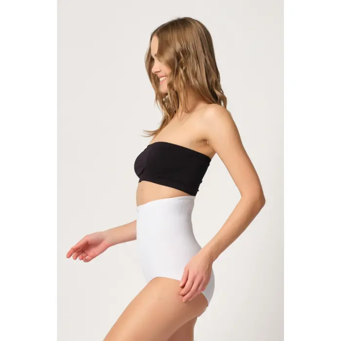 BEYAZ MI Emay 2920 Yüksek Bel Karın Desteklı Slip Lazer Korse